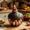 Organizer Container Chicken Design Egg Collecting Basket Resin Rustic Egg Organizer Cute Egg Storage Basket Living Room