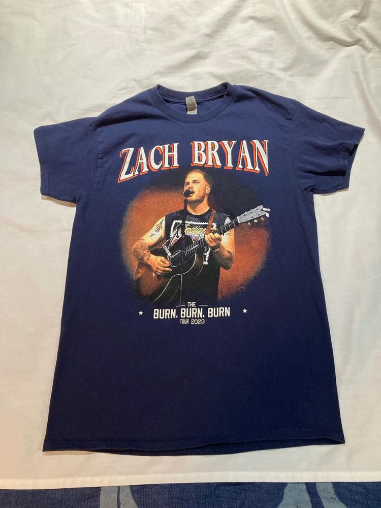 Zach Bryan Burn Burn Burn Tour 90s Navy Graphic T shirt Classic NH23131 XXXL