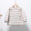 Dětská lehká péřová bunda: Chlapecká a dívčí školní uniforma, dlouhý rukáv, 90% prachové peří z bílé kachny, vnitřní vrstva pro střední a velké děti