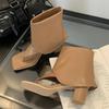 Spring Summer New Design Open Toe Pinch Foot Thick Heel Cool Boots Sandals Fashion Concise Party Dre  Flip Flops Shoes Size: 40