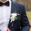 2PCS Wedding Boutonniere Artificial Flowers Bride Groom Corsages for Ceremony Party