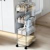 3/4 Layer Acrylic Storage Cart with Hanging Basket, Multi-functional Storage Rack for Bedroom, Bathroom, Kitchen ,Home Organizer