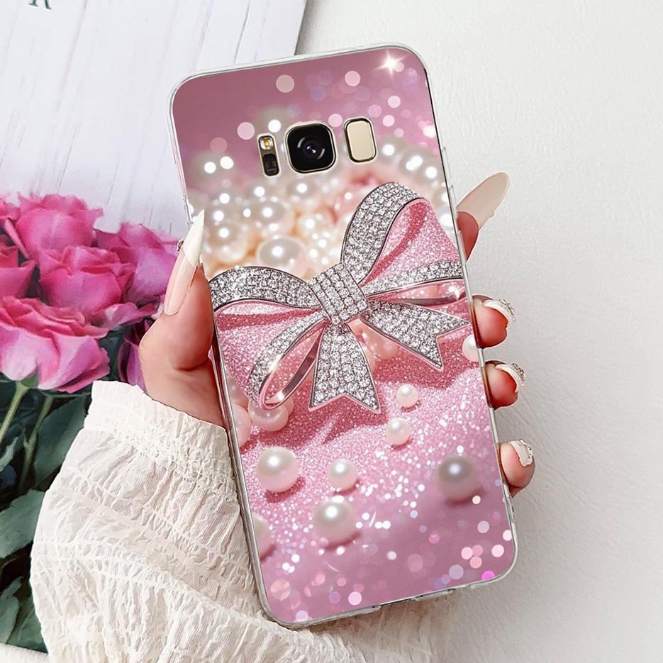 For Samsung Galaxy S8 Plus Case SM-G955F Luxury Flowers Painted Cover Soft Slim Phone Case For Samsung S8 S8+ GalaxyS8 Plus Bags