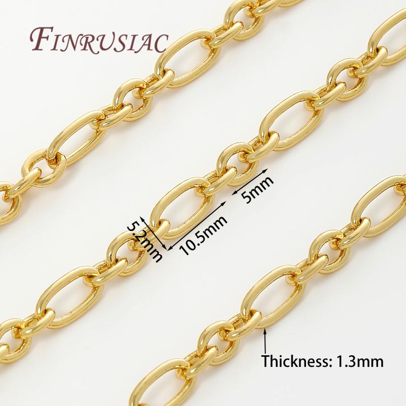 0.5-1Meter 18K Gold Plated Chains DIY Necklaces Accessories,Decorative Chain For Jewelry Making Supplies,Bulk Chains Wholesale