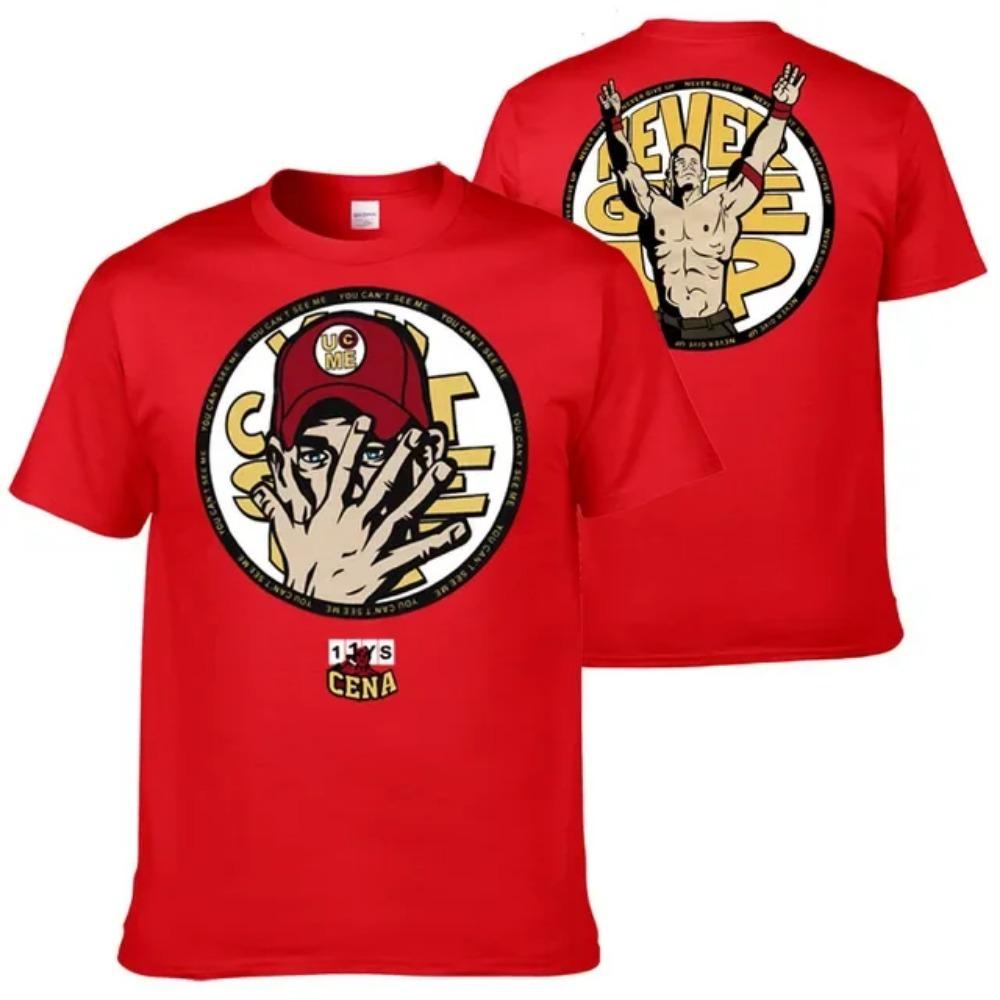 John Cena Wrestling Herren T-Shirt Sommer Outdoor Sport Fitness Unisex Tops Lässiges Rundhals Kurzarm T-Shirt Lässige Herrenkleidung