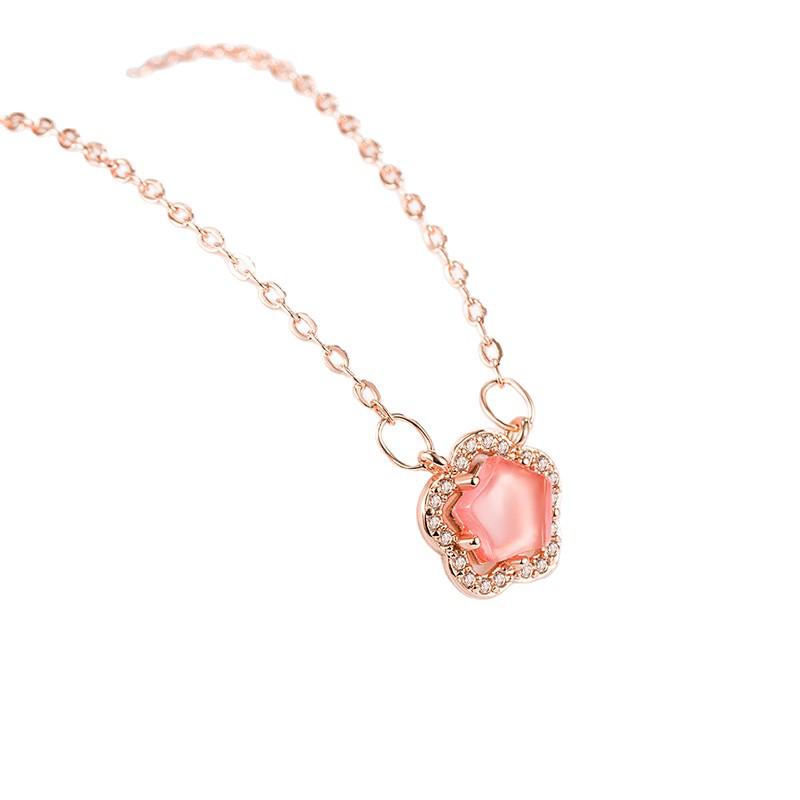 Damen Kirschblüte Rosenquarz Schlüsselbein Kette - Frühling/Sommer Süß & Lieblich Stil Schmuck