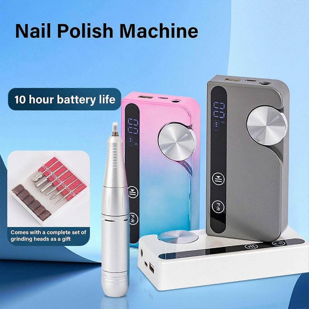 45000rpm Nail Drill Set Electric Nail Drill Machine Nail Polishing Machine with Nail Drill Bits Nail File Drill Set Metallic Gray Less