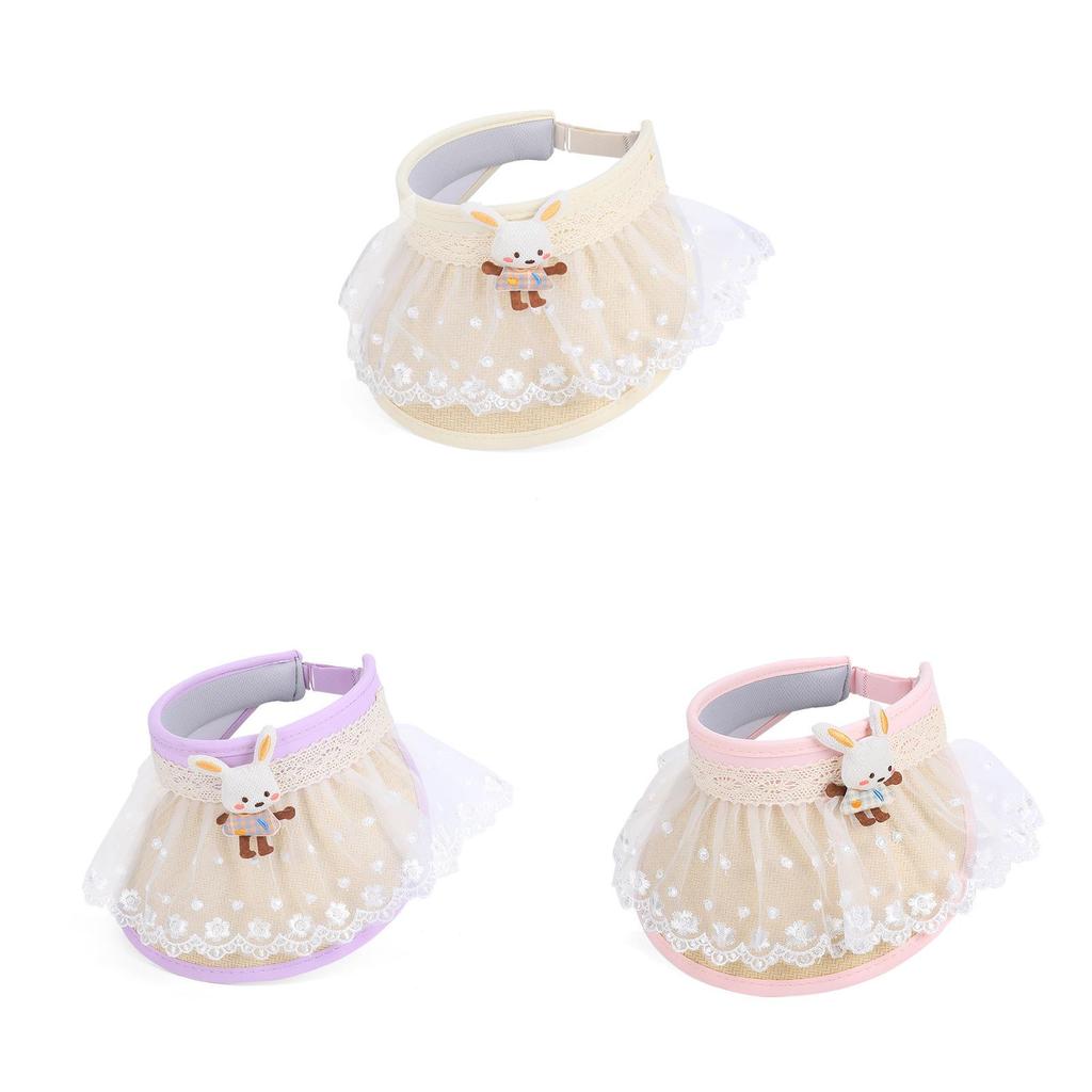 Childrens Summer Sun Hat With Mesh Design And Rabbit Decoration For Outdoor Play
