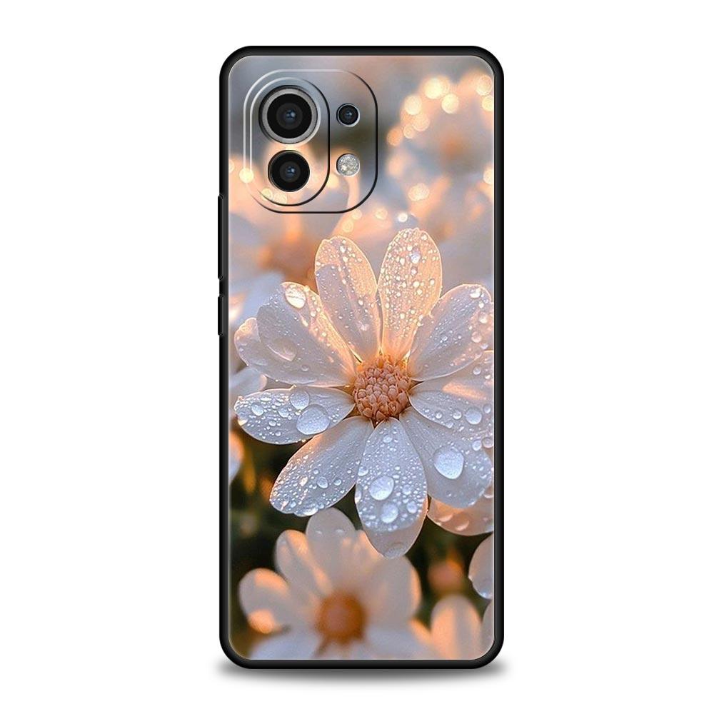 Phone Case For Xiaomi Mi 15 14 13 12 11 Lite 14T 13T 12T 11T Pro Poco X7 X6 X5 X3 Pro F6 F5 F4 Cover Soft Pale Little Flower