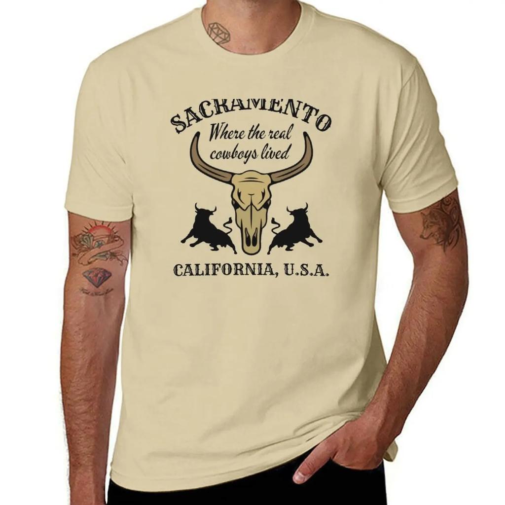 Retro Sacramento, California, U.S.A., Black Text- Vintage Cowboy / Vintage Western T-Shirt vintage mens cotton t shirts