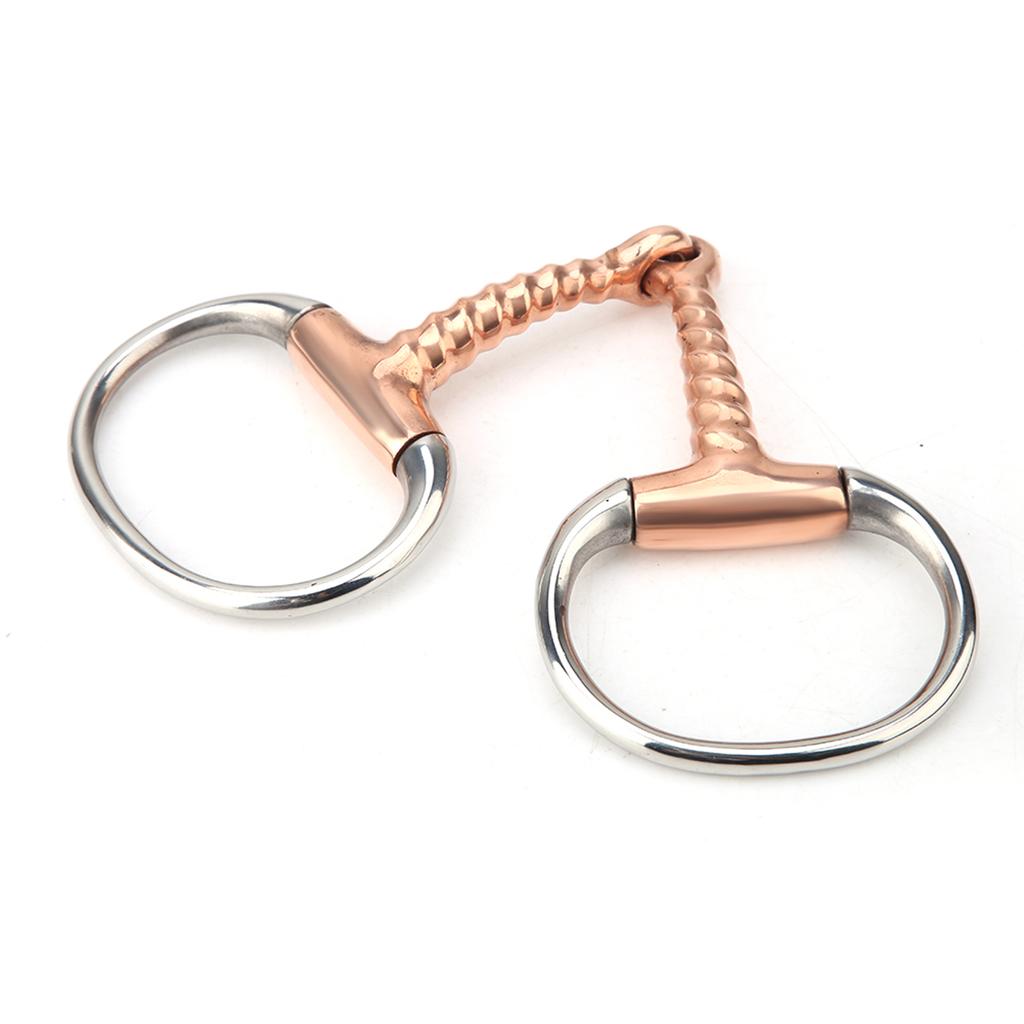 Horse Chew Stainless Steel Eggbutt Bit Copper Corkscrew Mouth