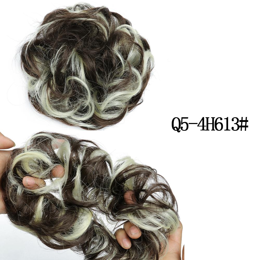 MISS WIG Syntetický prodlužovací drdol Drdol Rozcuchaný kudrnatý pásek do vlasů Pružné kudrnaté falešné vlásenky pro ženy Vlásenky