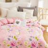 Pink Floral Duvet Cover 100% Cotton Flowers Print Aesthetic Comforter Cover Soft Skin-friendly Bedding for Teens Kids Girls Gift