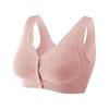 Middle Aged Women Vest Style Front Buckle Wireless Plus Size Gathering Bra