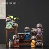 Chinese Yixing Purple Clay Tea Pet Ornament Lovely Little Monk Model Tea Ceremony Accessories Home Office Desktop Decor Crafts