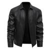 Men's Plus Velvet Leather Jacket: Trendy Autumn/Winter Outerwear for Youthful Style
