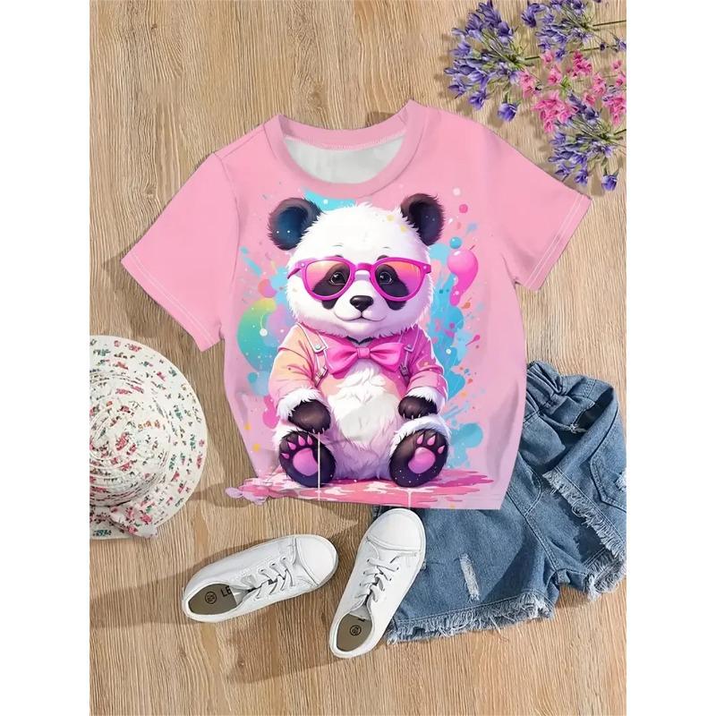 Girls' Clothing Cute Animal Elephant & Deer 3d Print Fashion Casual T-Shirts Funny Girls' T-Shirts
