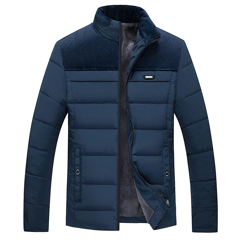 Parka invernale da uomo in peluche spesso con collo alto, giacca alla moda da uomo, cappotto parker caldo e spesso con cerniera, soprabito imbottito per uomo