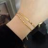 Surgical Steel 14K Gold-Plated Snake Chain Two-Line Bracelet (S6788612)