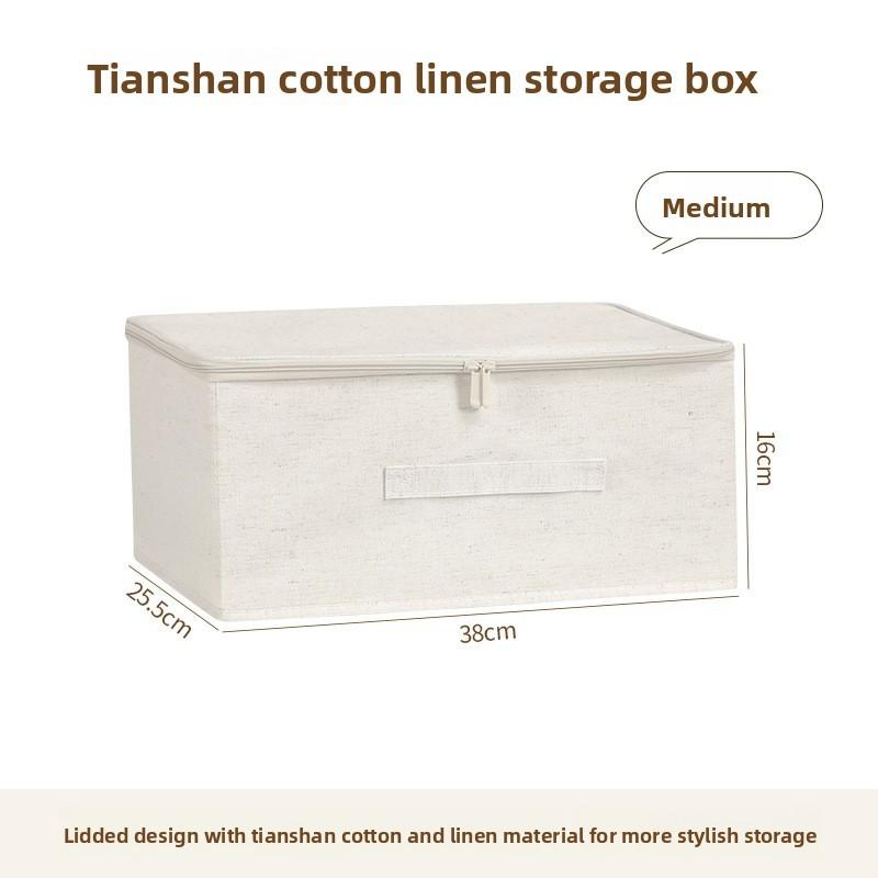 Cotton Linen Foldable Storage Bin With Waterproof Fabric For Bedroom Organization