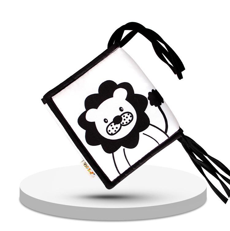 Schwarz-Weiß Babybett-Nestchen Stoffbuch: Cartoon Tierdesign, Beißring, Anti-Kick, Hängendes Säuglingszubehör