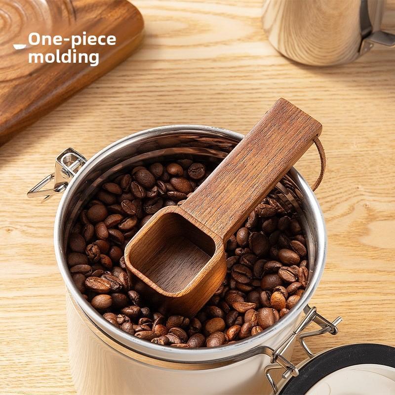 Kaffeelöffel aus Massivholz Messlöffel für Kaffeebohnen Kaffeepulver Holzmesslöffel Japanische Walnuss Langer Griff Kurzer Griff Kaffeelöffel 10g