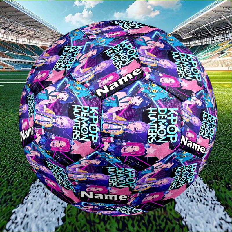 Custom Name Personalized KPop Hunters-A Print Size 5 Soccer Ball Training & Match Football, for Team, Kicking, Gift for Football Enthusiasts