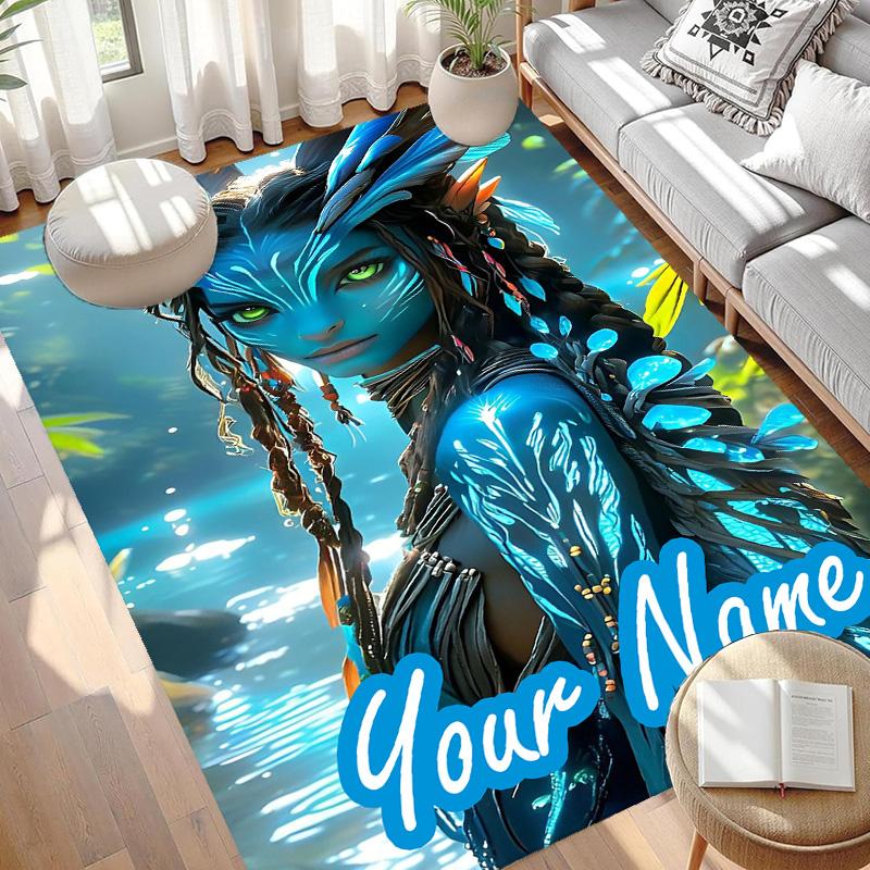 Custom Name Personalized Avatar Print Carpet, Versatile Home Decor Rug, for Playroom, Apartment, Balcony, Entryway, Hallway Gift