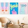 Schwarz Spot Leopard Poster Rosa Geste Zitat Kunst Wand Cavnaa Painiting Streifen Cartoon Abstrakte Blaue Auge Bild Zimmer Home Decor