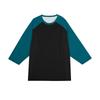 Men's Round Neck Contrast Color Raglan Three-quarter Sleeve Top T-shirt