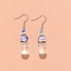Creative Resin Mineral Water Bottle Dangle Earrings for Women