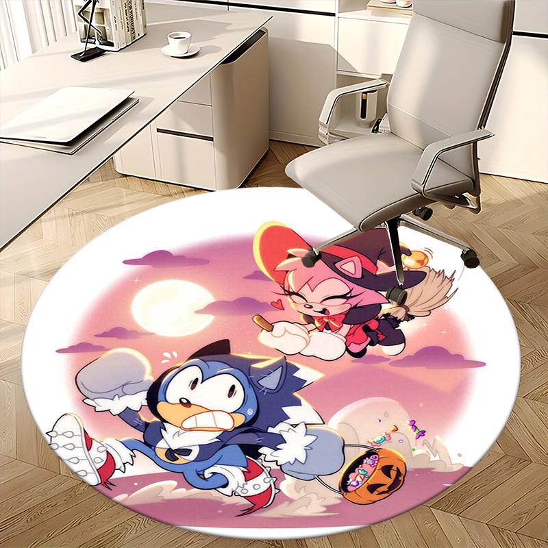 1pc Halloween Pumpkin & Witch Design Round Carpet Office Chair Mat, NonSlip Rug for Home Decor, Seasonal Gift, Suitable for Office, Living Room