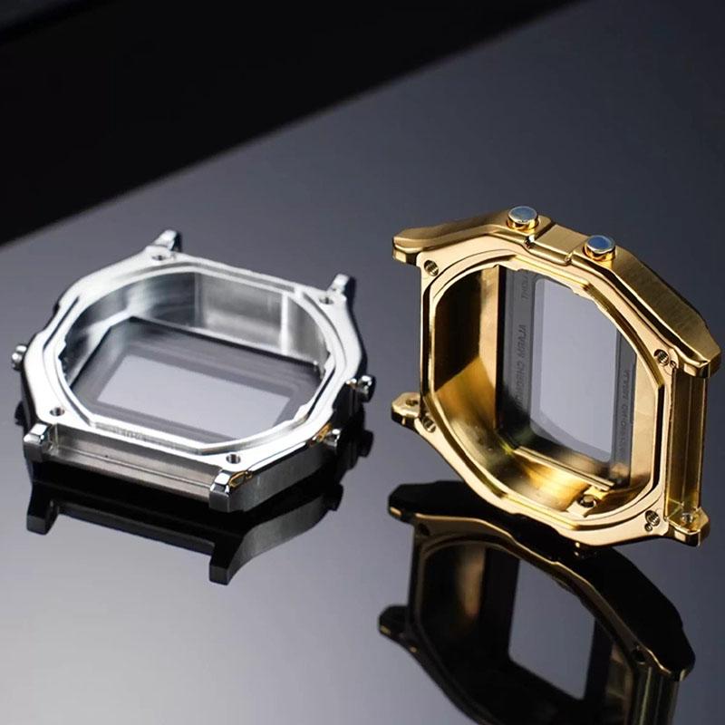 ONEMetal Modifikační sada pouzdra hodinek pro Casio A158 A159 A168 AW158 A158WA A159W-N1 Pouzdro a řemínek z nerezové oceli Kovový kryt hodinek RámečekMN