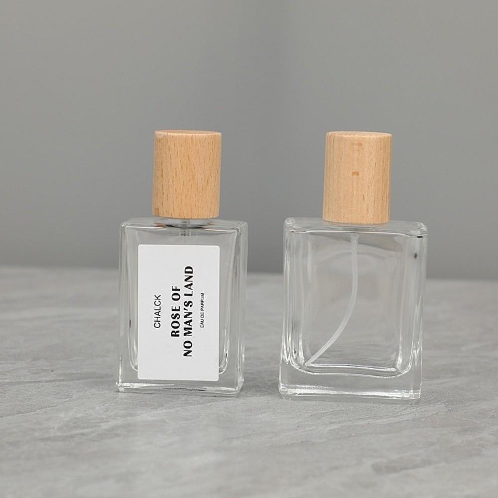 Square Shape Glass Perfume Bottle 30ml Cosmetic Container Portable Refillable Atomizer