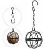 Round Shape Metal Bird Feeders Hanging Bird Food Holders for Attracting Woodpecker Robin