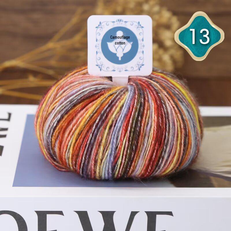 Bawełniana przędza z nadrukiem kamuflażowym w różnych kolorach, do dziergania ręcznego