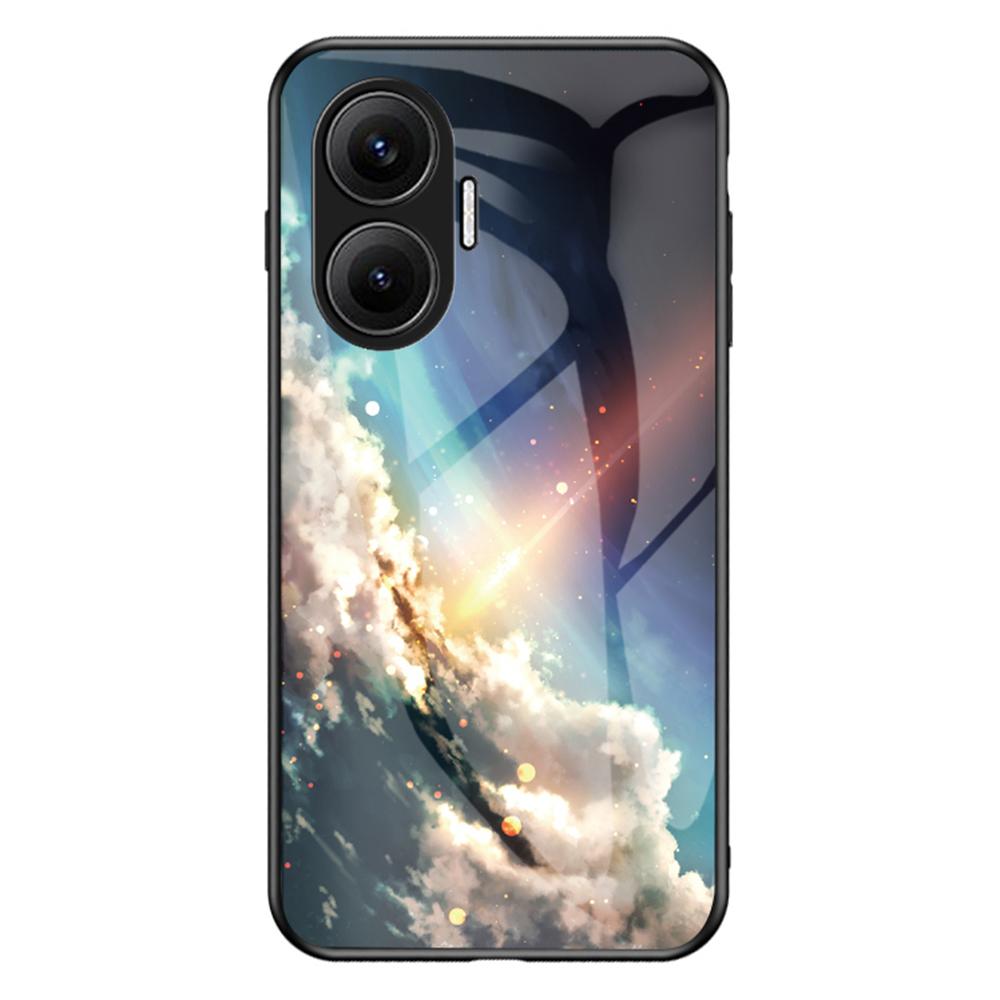 

For Xiaomi Poco F7 5G/Redmi Turbo 4 Pro 5G Case Starry Sky Pattern Tempered Glass Phone Cover Bright Starry Sky