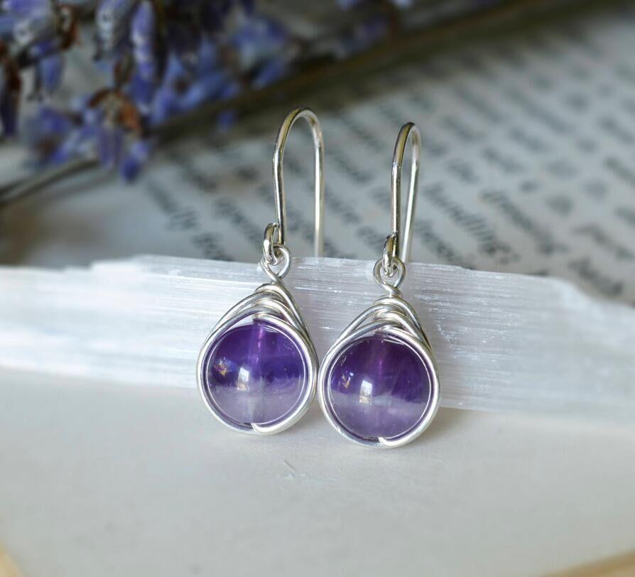 Moonstone Retro Earrings, Punk Style, Rainbow Gemstone Stud Earrings.