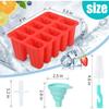 Popsicle Molds Silicone Ice Pop Molds BPA Free Popsicle Mold with Silicone Funnel and Cleaning Brush Popsicle Holders Ice Tray