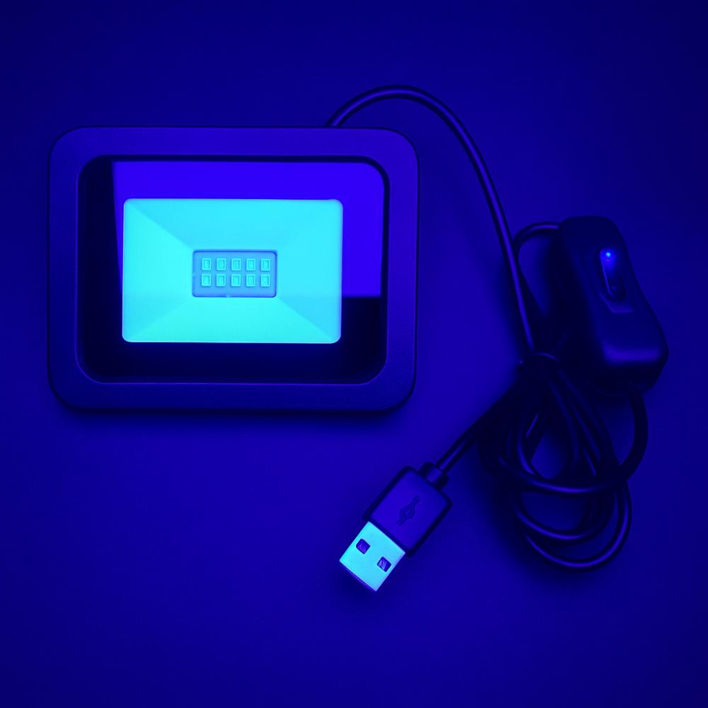 High Power UV LED Floodlight 5V USB UV Fluorescent Light Anti Bacterial UVA Floodlight  Atmosphere