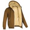 Men's Lambskin Hooded Sweatshirt, 2026 Fall/Winter, Trendy Solid Color, Plus Velvet, Thickened Jacket