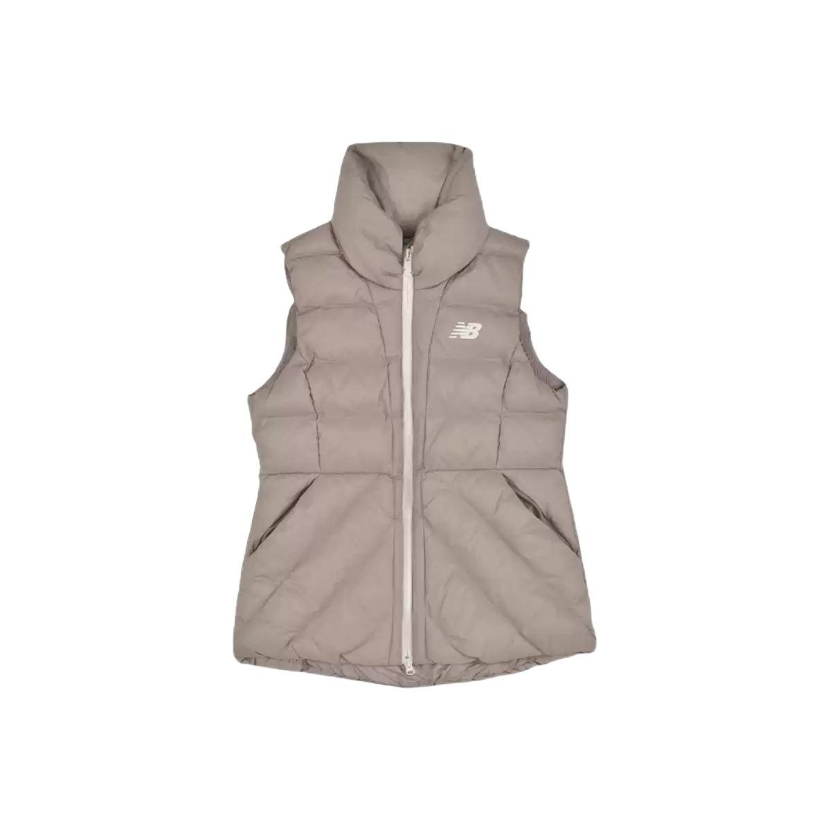 New Balance Vests Women s Beige Stand Collar Moderate Other AWV83514-FWT S