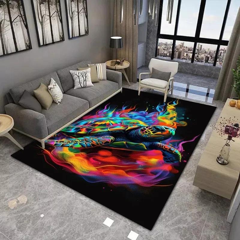 Turtle Printing Large Carpet Anti Slip and Wear-resistant Used in Living Rooms Mat Bedrooms and Other Scenes Soft Rug Beautiful