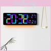 Digital Wall Clock With Rgb Led Lights Modern Living Room Decor Extra Large Display