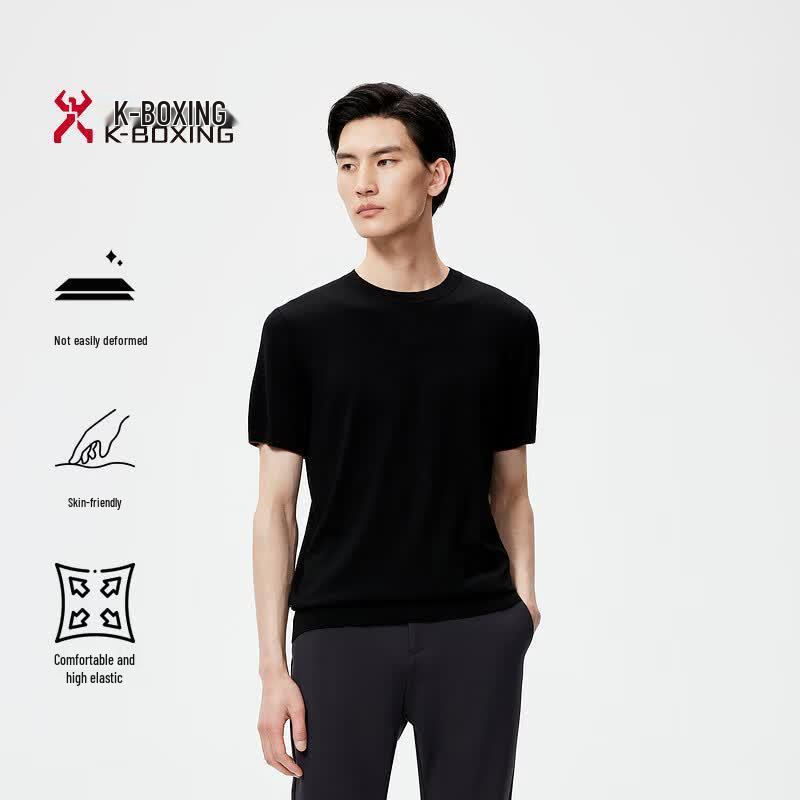 K-Boxing Men s Merino Wool Short-Sleeve T-Shirt L