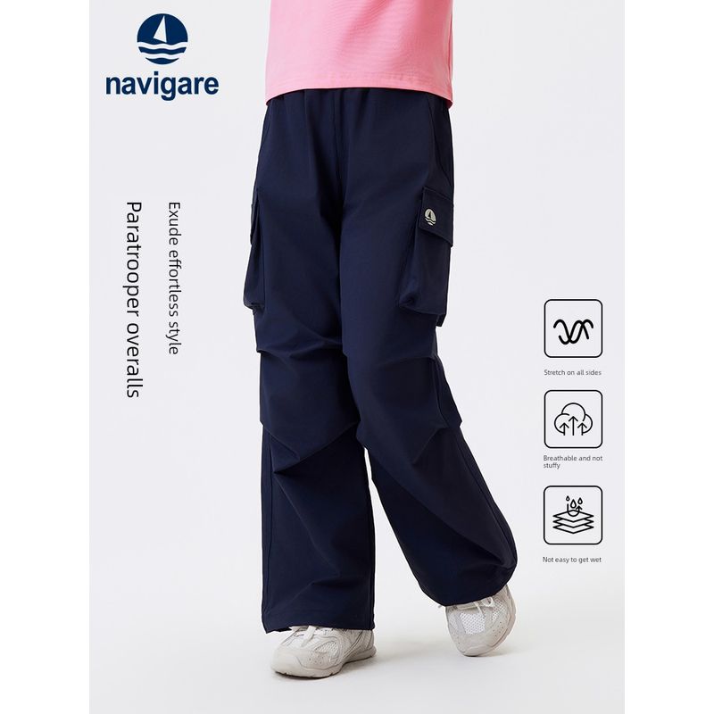 Navigare Italy Small Sailboat Children's Pants 2026 Spring and Autumn Outdoor Casual Thin Girls' Cargo Pants