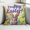 Easter BBunny Eggs Square DoubleSided printed Pillow Case Bedroom Bedside Pillow Sofa Cushion Cover Gift