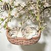 Realistic Sleeping Cat Figure Hanging Basket Statue, Cute Kitten Figurine, Lifelike Figurine for Trees Resin Ornament Outdoor Garden Patio Porch