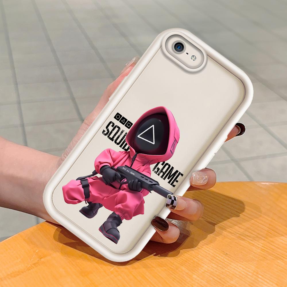 Soft Silicone Square Ladder Printing Pattern Phone Casing Full Cover Camera Shockproof Protection Rubber Case for iPhone Infinix Tecno OnePlus