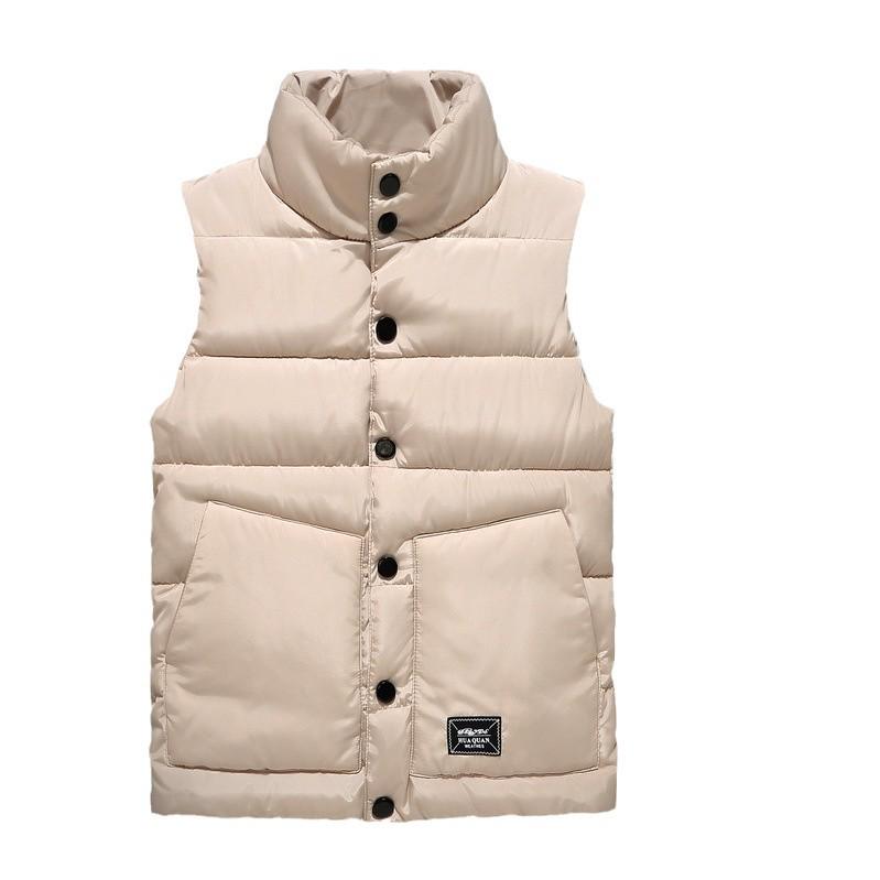 Unisex Cotton Vest with Custom Logo, Slim Fit, Stand Collar, Thickened for Autumn/Winter